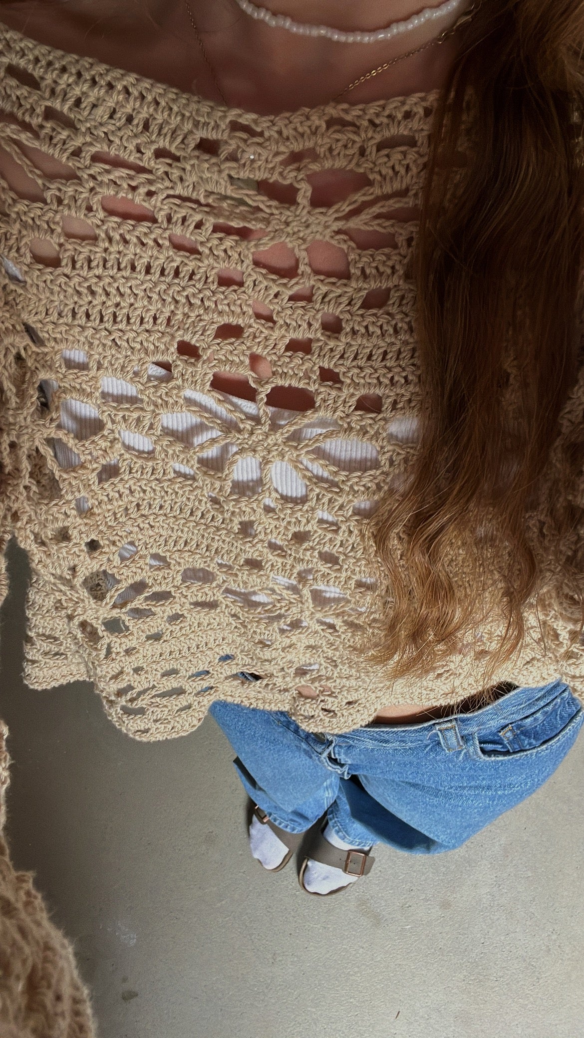handmade crochet flower sweatshirt